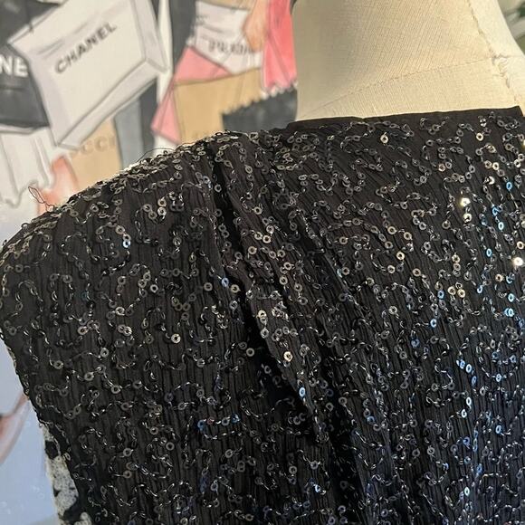 NWT Express Dressy Sequined Houndstooth Cropped Sleeveless Party Top Size Small - Picture 7 of 9